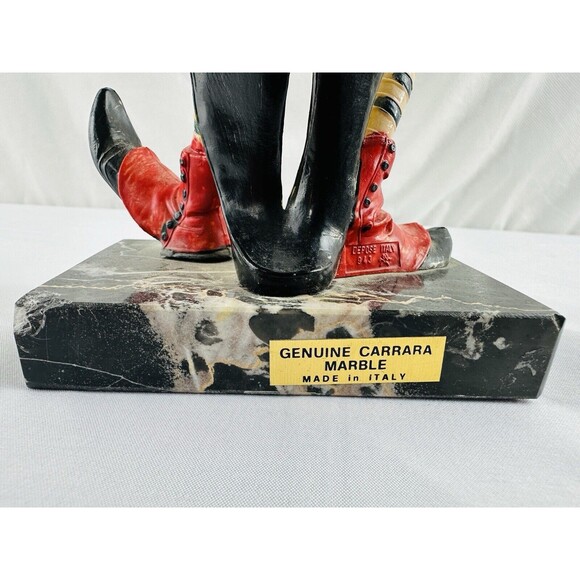 Vintage Fontanini Depose Italy 943 Silly Clown Figurine On Carrara Marble Base - Picture 11 of 16